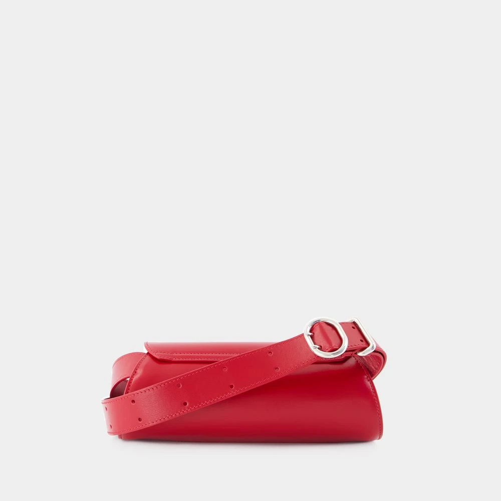Jil Sander Rode Leren Mini Tas met Verstelbare Band Red Dames