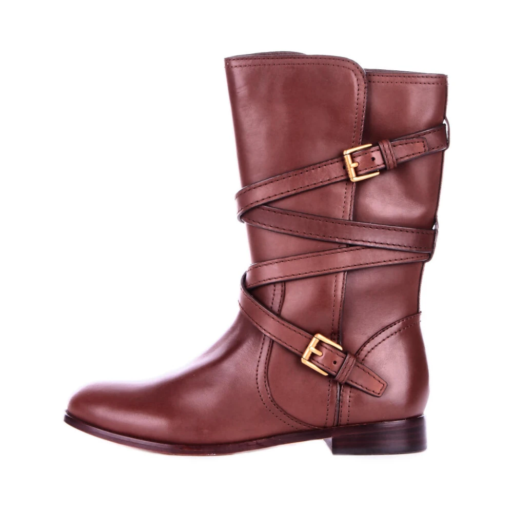 Ralph Lauren Kvinno Brun Skor Dam, 37 Eu, Läder, Ankelstövlar