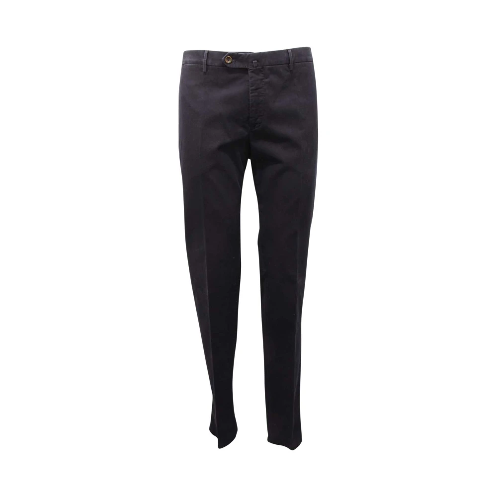 Pt01 Men's Blue Slim Fit Stretch Trousers