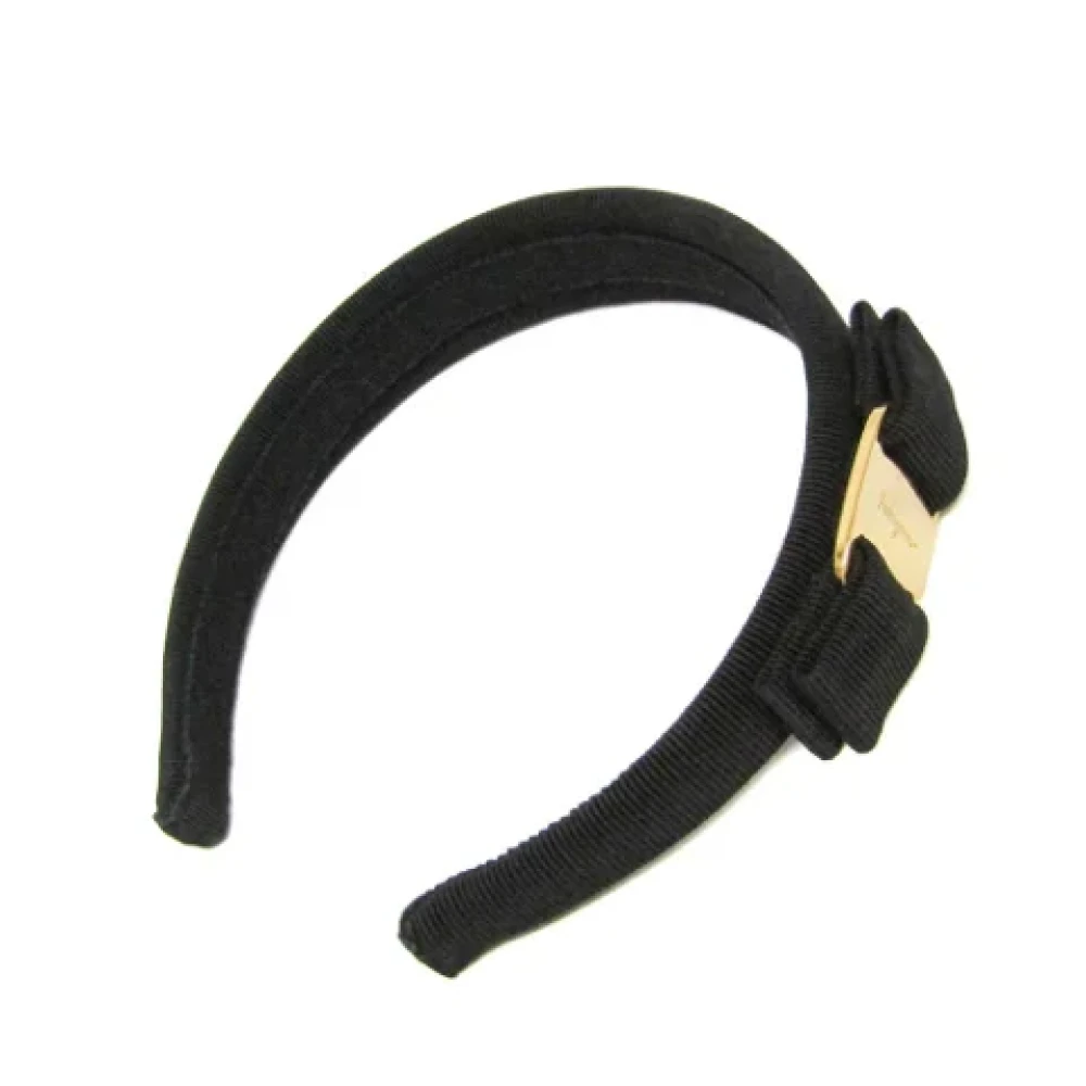 Salvatore Ferragamo Pre-owned Fabric hair-accessories Black Dames