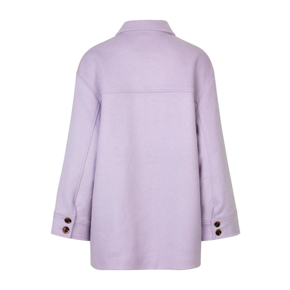 Samsøe Lila Wollen Overshirt Purple Dames