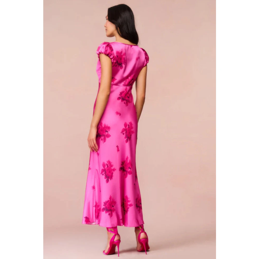 Loveshackfancy Bloemen Satijnen Maxi Jurk Pink Dames