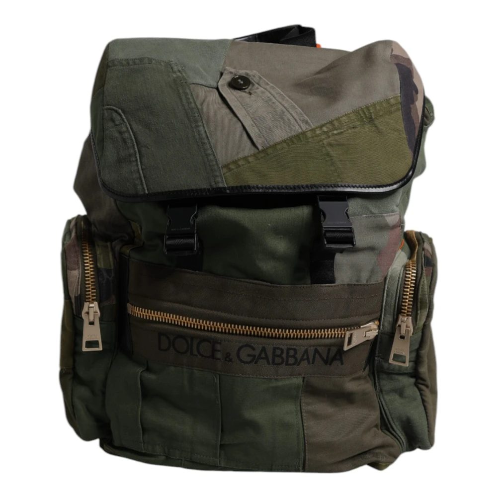 Dolce & Gabbana Women's Green Backpacks, One Size, Patchwork Travel Backpack