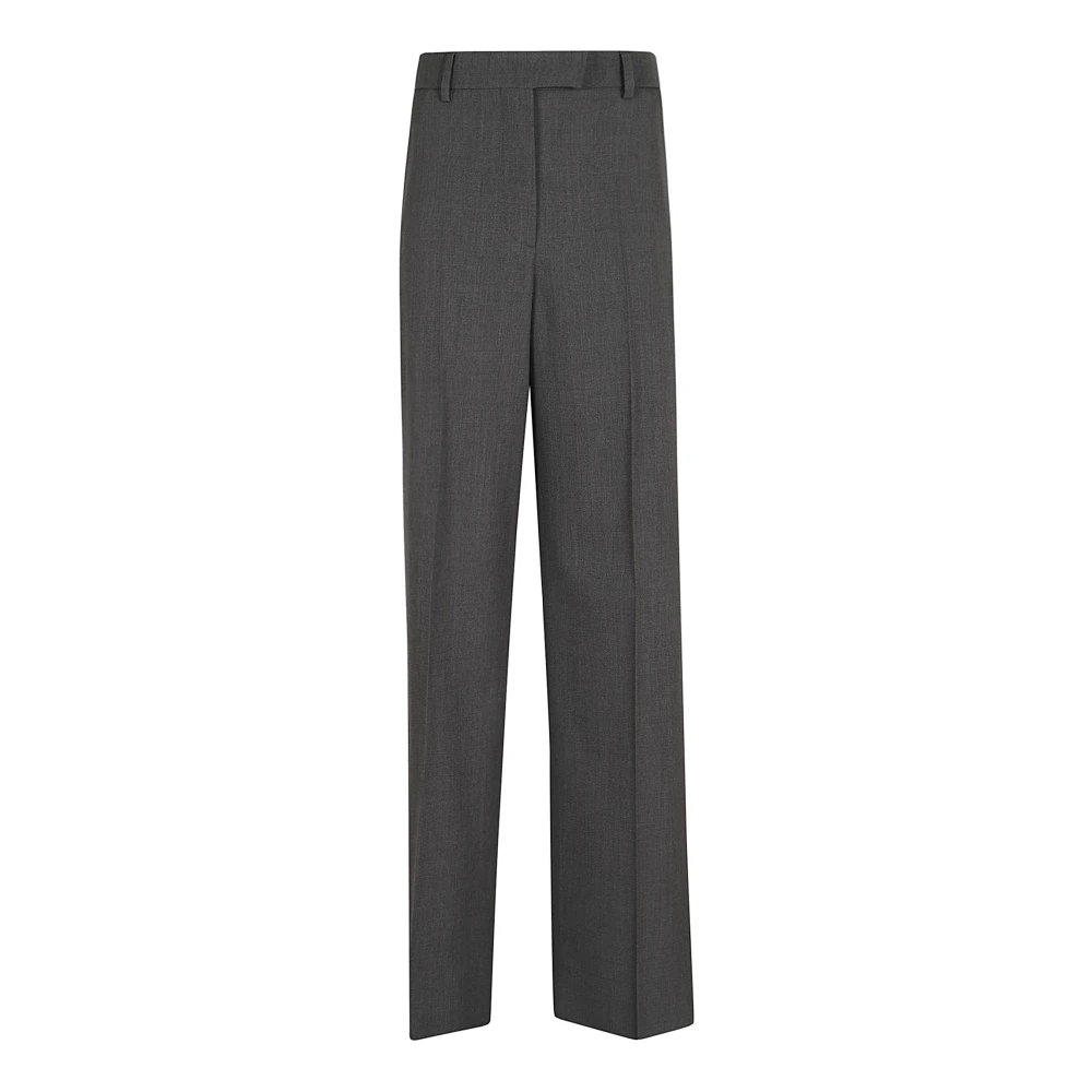 Valentino Garavani Mohair Canvas Broek met Voor Sluiting Gray Dames