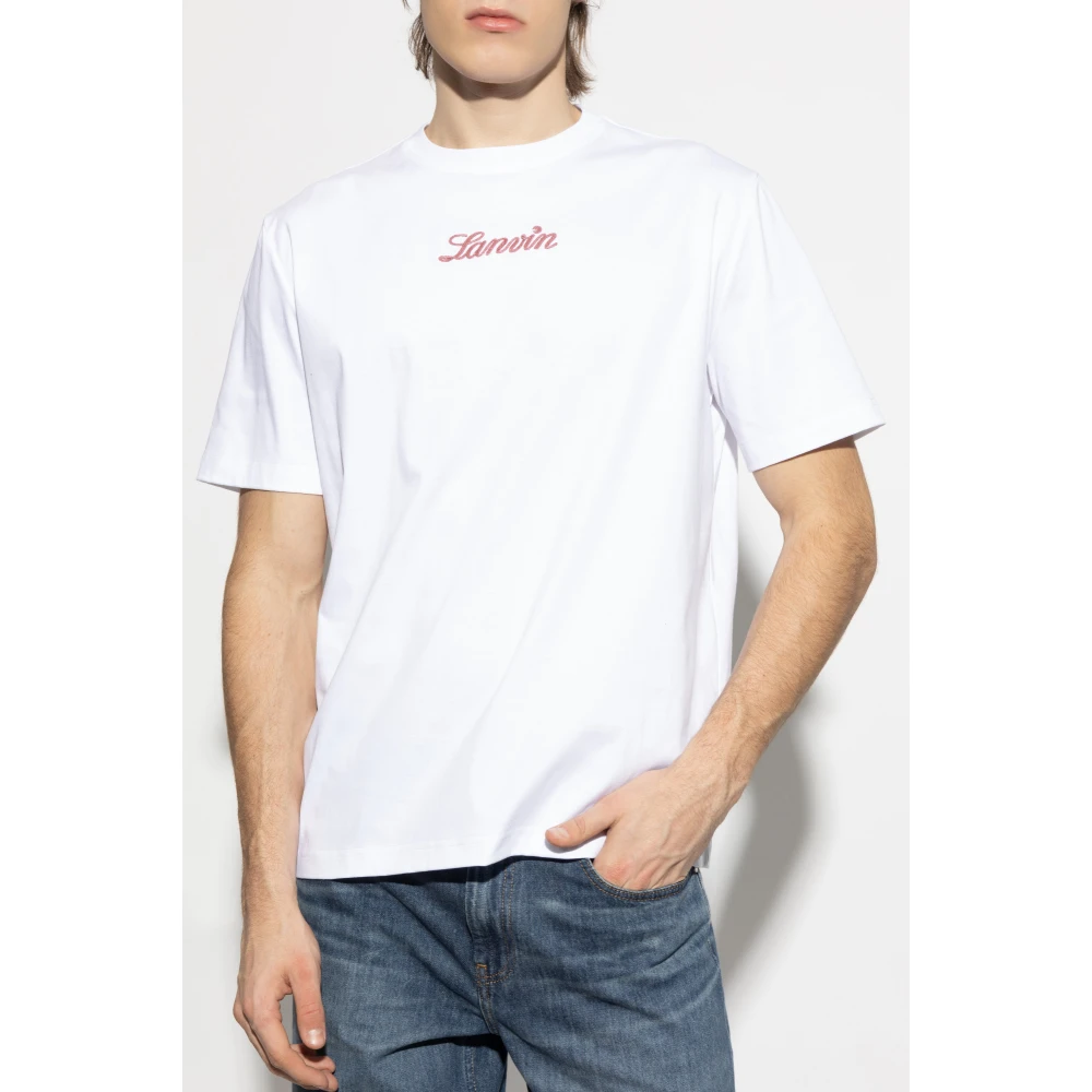 Lanvin T-shirt met geborduurd logo White Heren