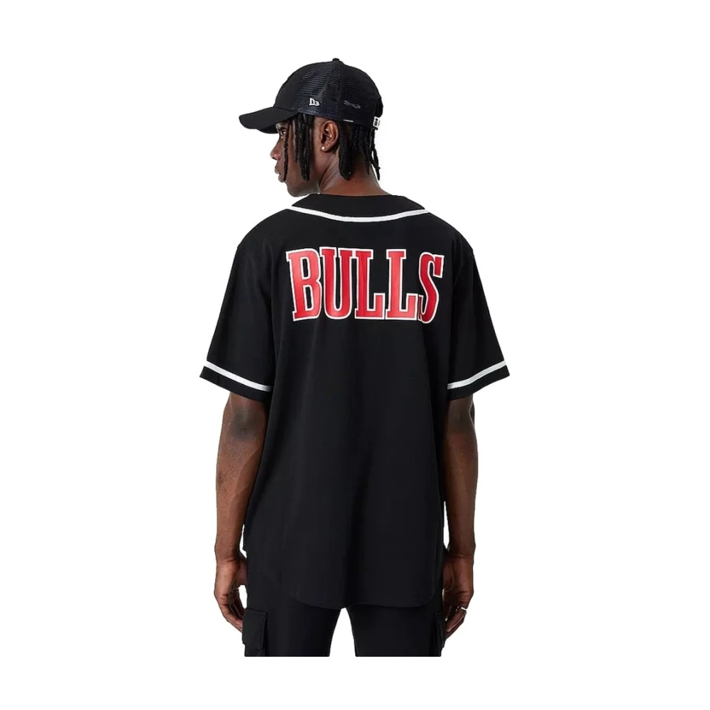 new era Bulls Honkbalshirt Black Heren