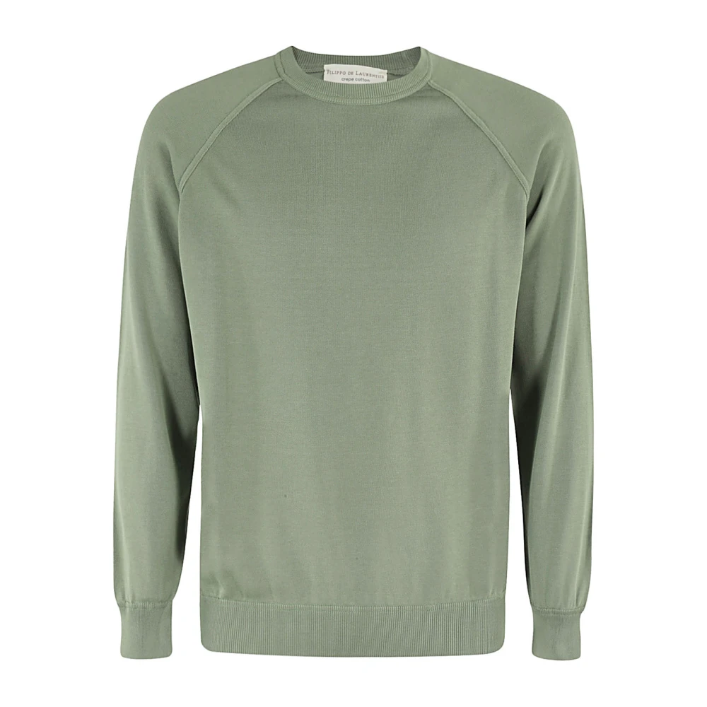 Filippo De Laurentiis Raglan Katoen Crepe Finish Top Green Heren