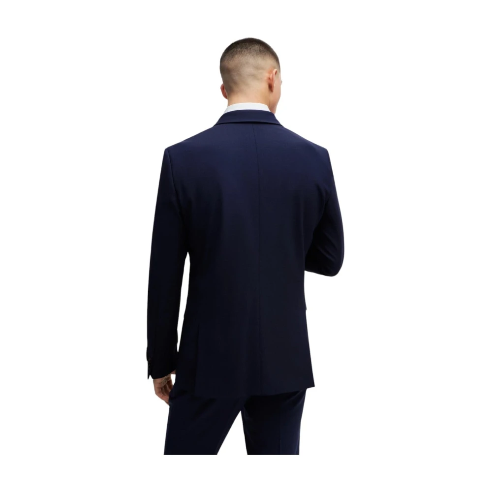 Hugo Boss Blauw Wolmix Extra-Slim-Fit Pak Blue Heren