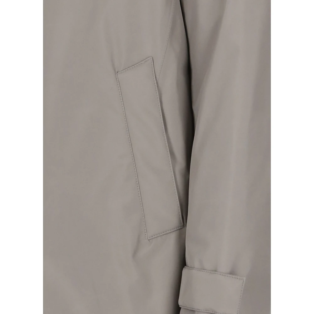 Herno Gewatteerde parka met afneembare capuchon Gray Heren