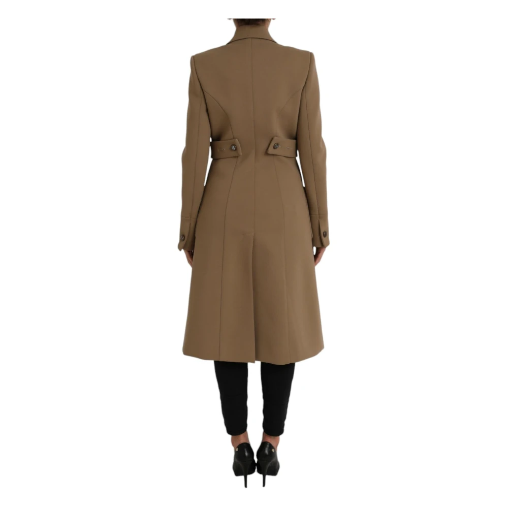 Dolce & Gabbana Bruine Knoopsluiting Trenchcoat Jas Brown Dames