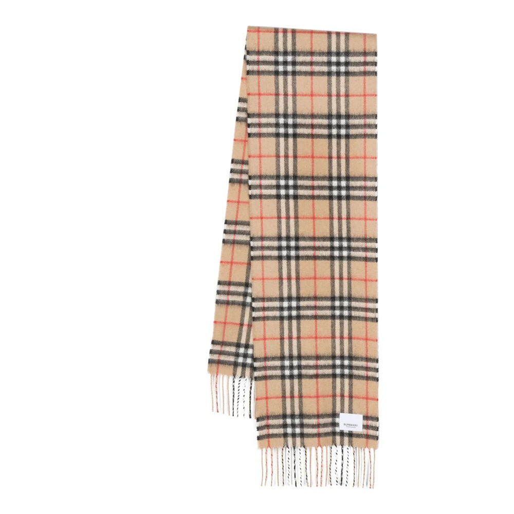 Burberry Men's Beige Cashmere Check Scarf