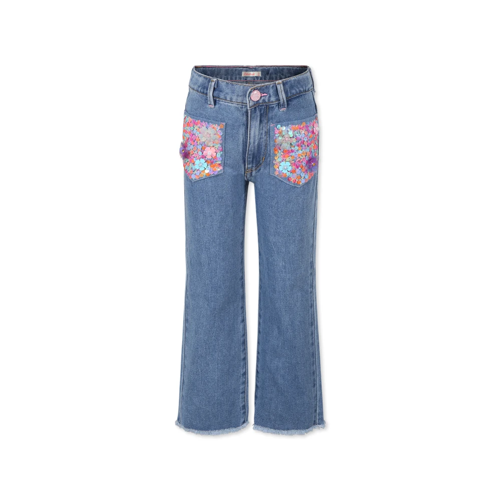 Billieblush Denim Paljett Blomma Jeans Blue, Flicka