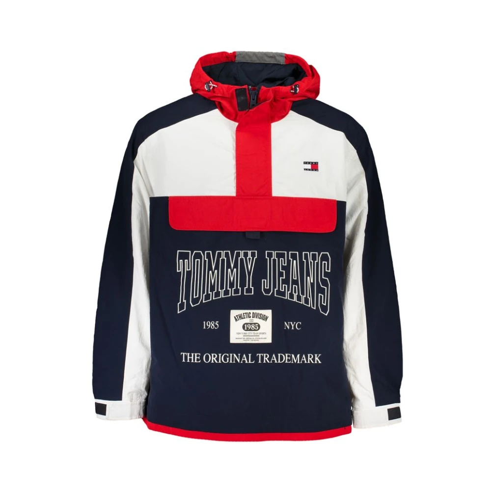 Tommy Hilfiger Blauwe Nylon Hooded Sportjas Multicolor Heren