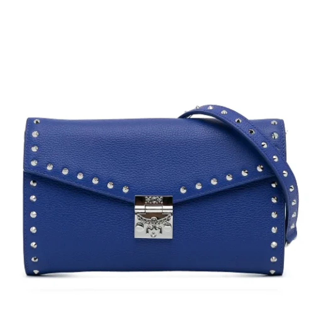 MCM Pre-owned Leather shoulder-bags Blue Dames