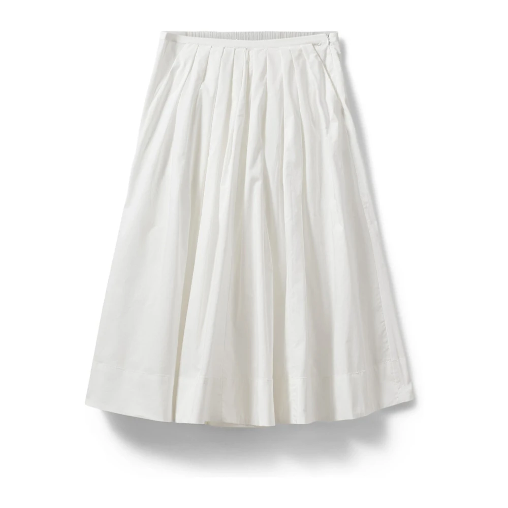 Sofie Schnoor White Midi Skirts, Female, Xs, Off Cotton Skirt
