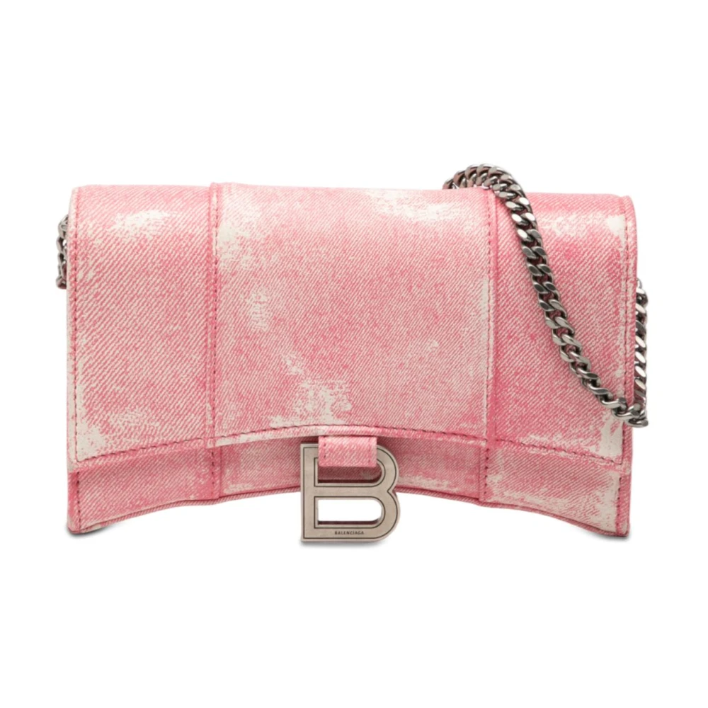 Balenciaga Vintage Women's Pink Pre-Owned Chain Wallet