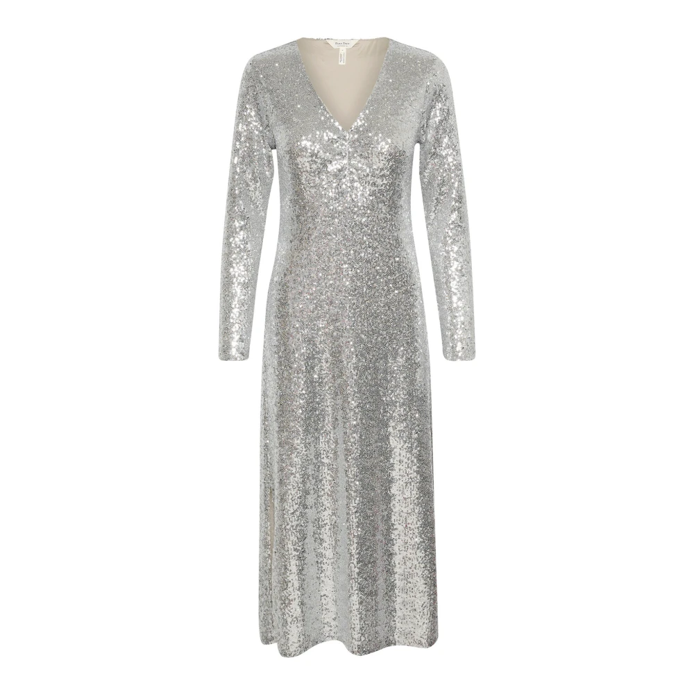 Part Two Pailletjurk Zilver Elegant Vrouwelijk Silhouet Gray Dames