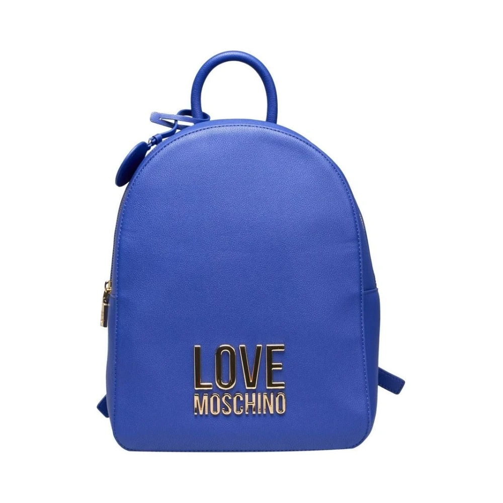 Love Moschino Stilren Ryggsäck med Justerbara Remmar Blue, Dam