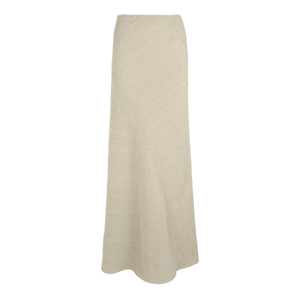 Cortana Women's Gray Maxi Skirts, 2XS, Fania, Linen And Viscose Stone Skirt