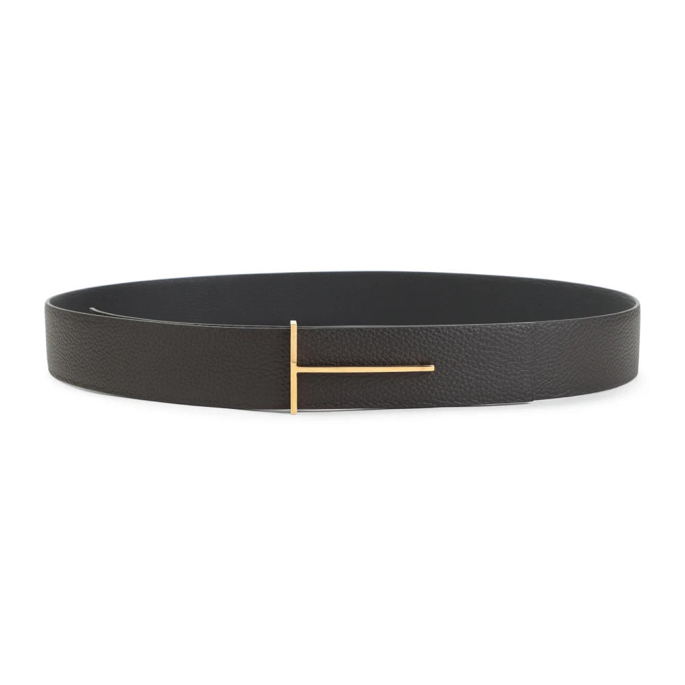 Tom Ford Men's Black Belts, 105 Cm, Grain Leather Slim T Reversible Belt