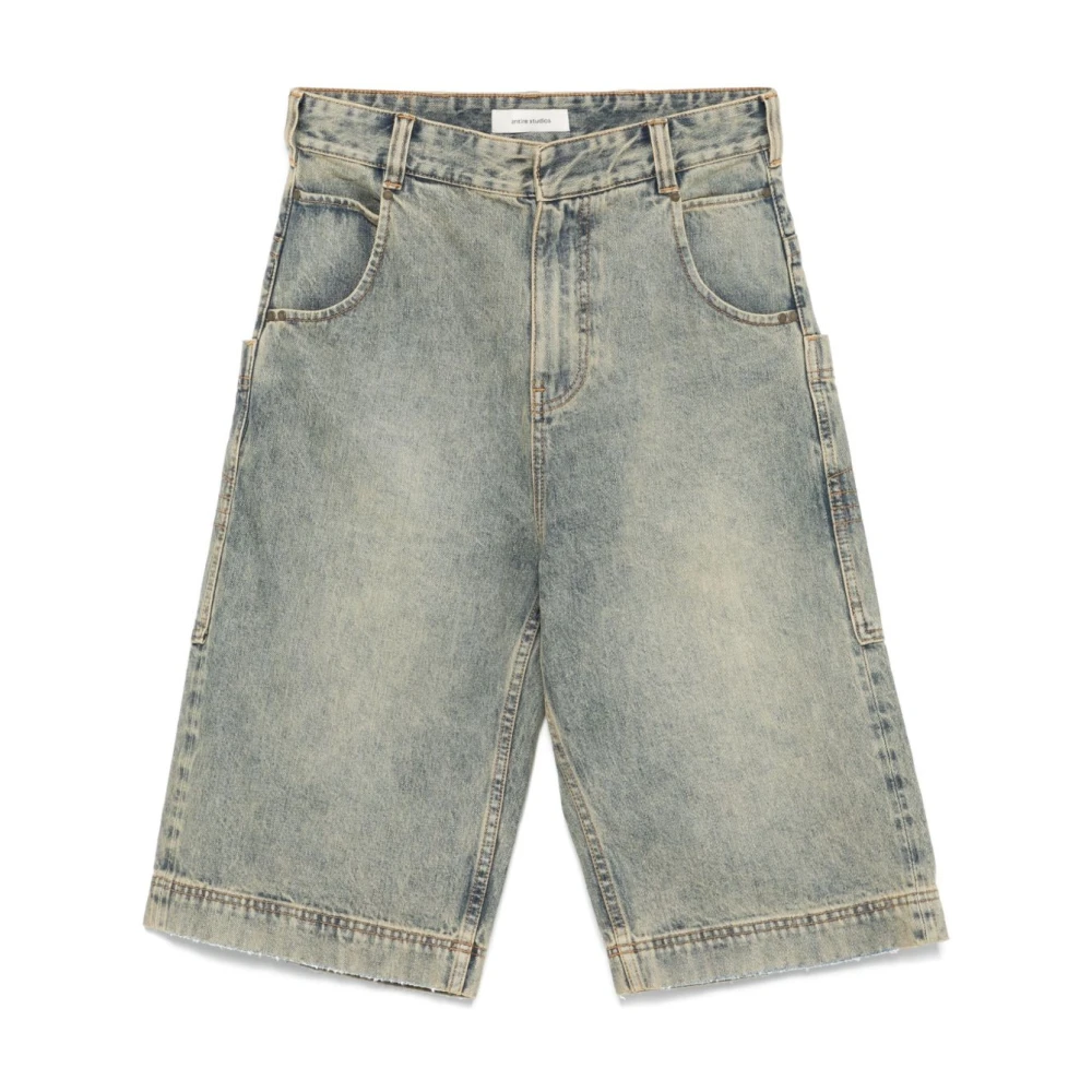 Entire Studios Blauwe Denim Shorts met Zakken Blue Heren