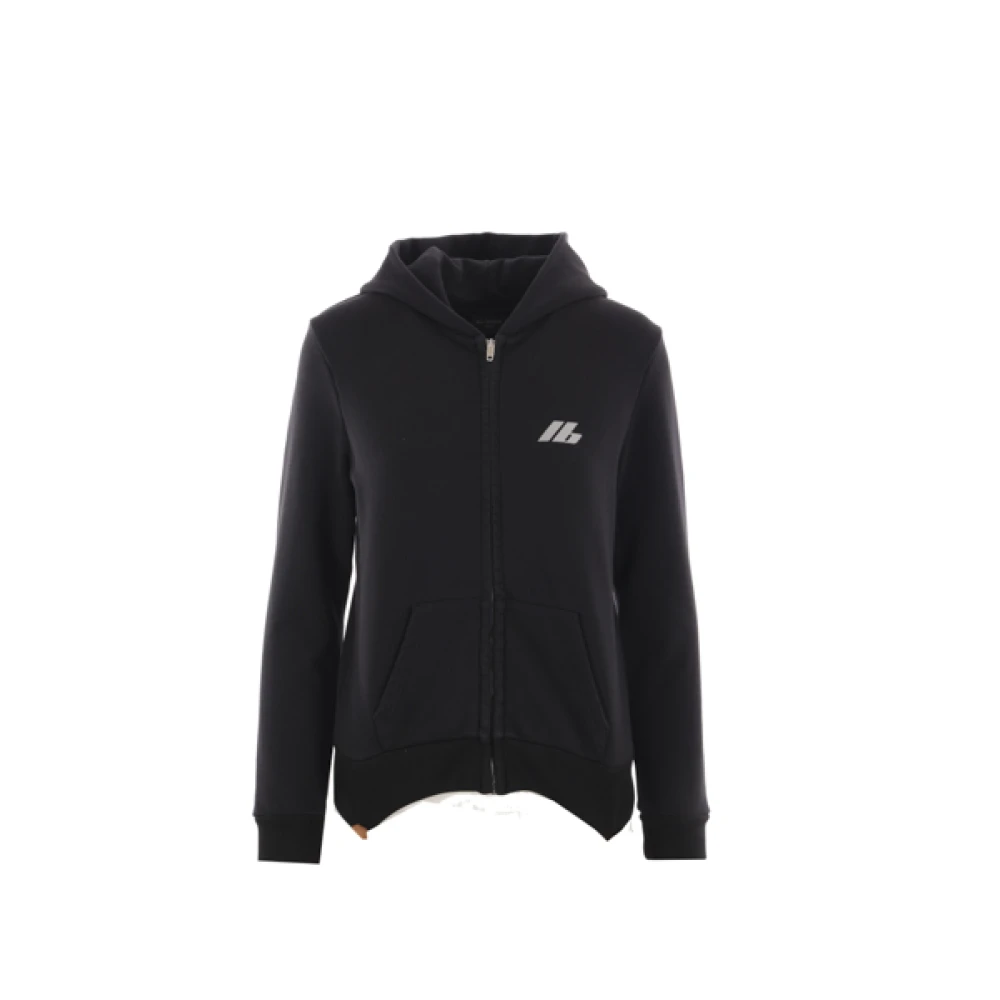 Balenciaga Zwarte hoodie met reflecterende logoprint Black Dames