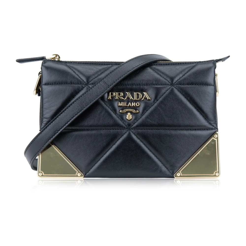 Prada Women's Black Quilted Leather Shoulder Bag