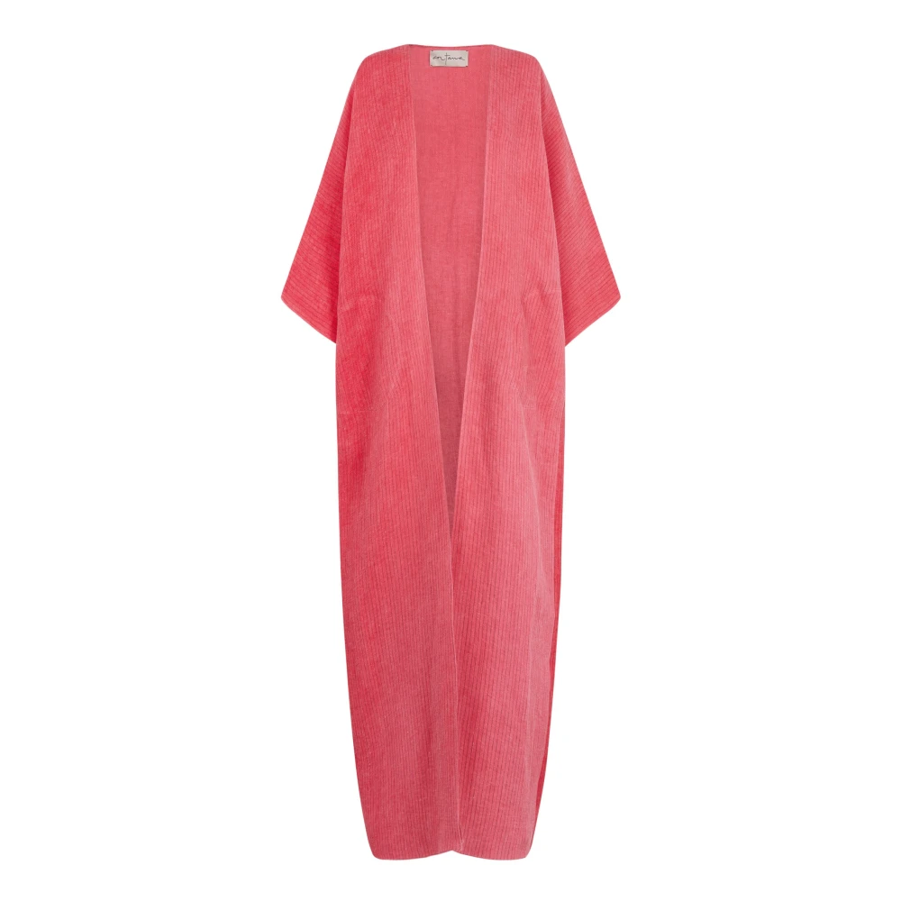 Cortana Randig Linne Oversize Jacka Pink, Dam