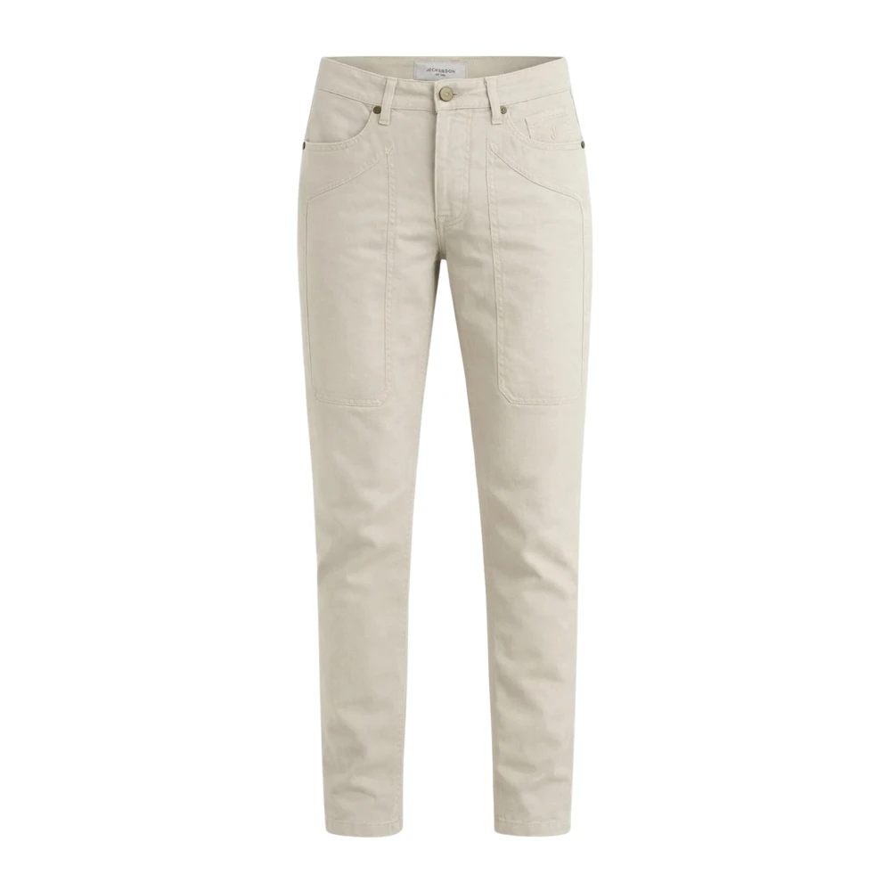 Jeckerson Mannelijk Beige Broeken Heren, W30, Katoen, Chino Broeken