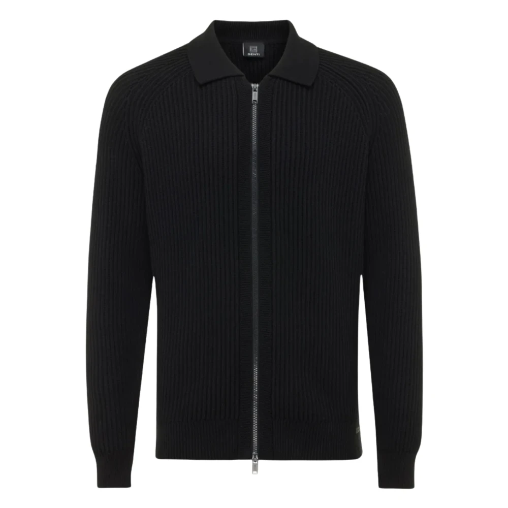 Genti Men's Black Stylish Jackets - Cardigans - Xl - Knitwear