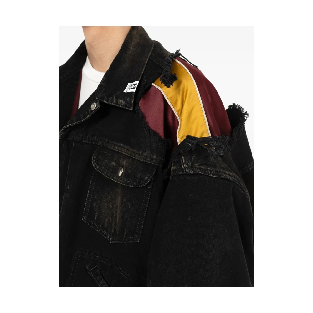 Mihara Yasuhiro Zwart rits vooraan buitenkleding met zakken Black Heren