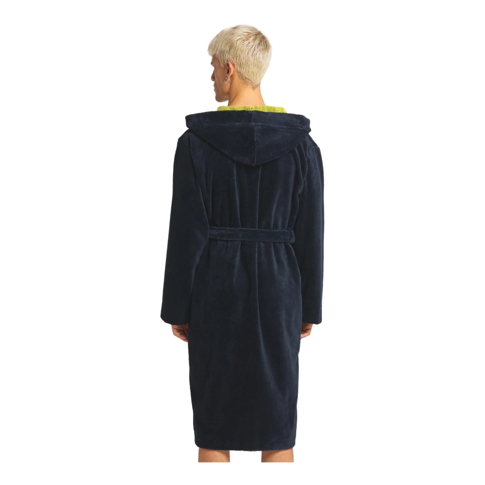 carlo colucci Badjas met capuchon van velours badstof Blue Heren