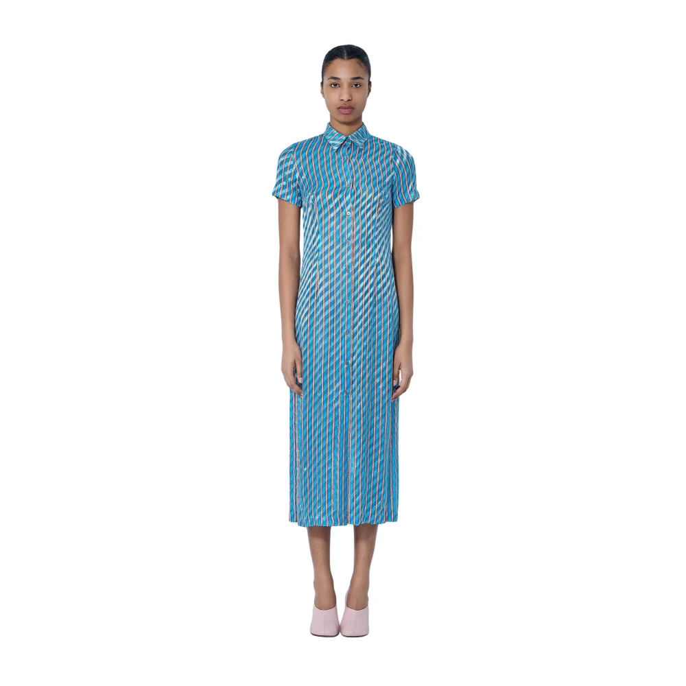 Dries Van Noten Multicolor Striped Midi Shirt Dress - Female - Shirt Dresses - Xs - Dresses