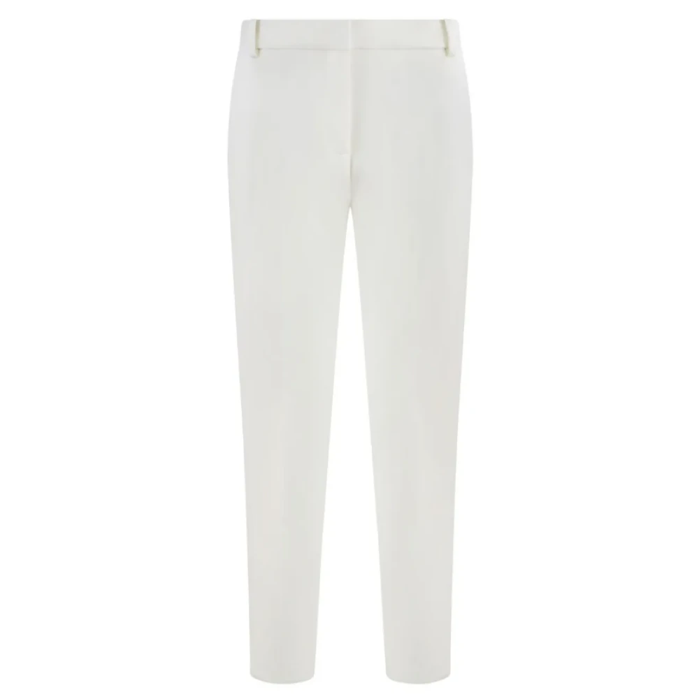 Pinko Women's White Straight Trousers Hidden Closure