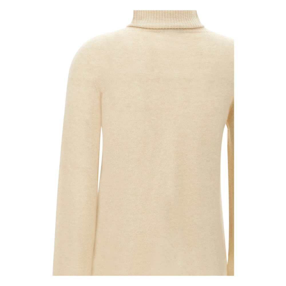 Kaos Wollen Coltrui Trui Ivoor Beige Dames