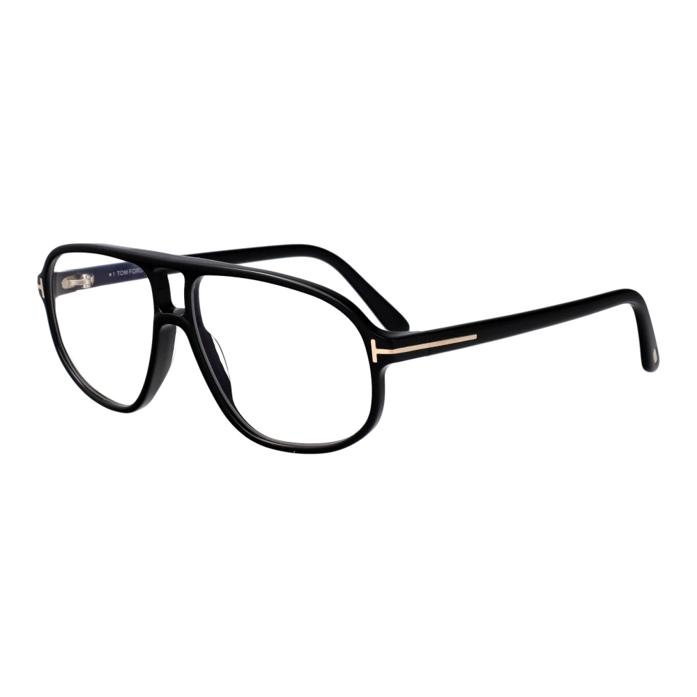 Tom Ford Black Glasses, Male, 57 Mm, Blue Block Navigator Optical