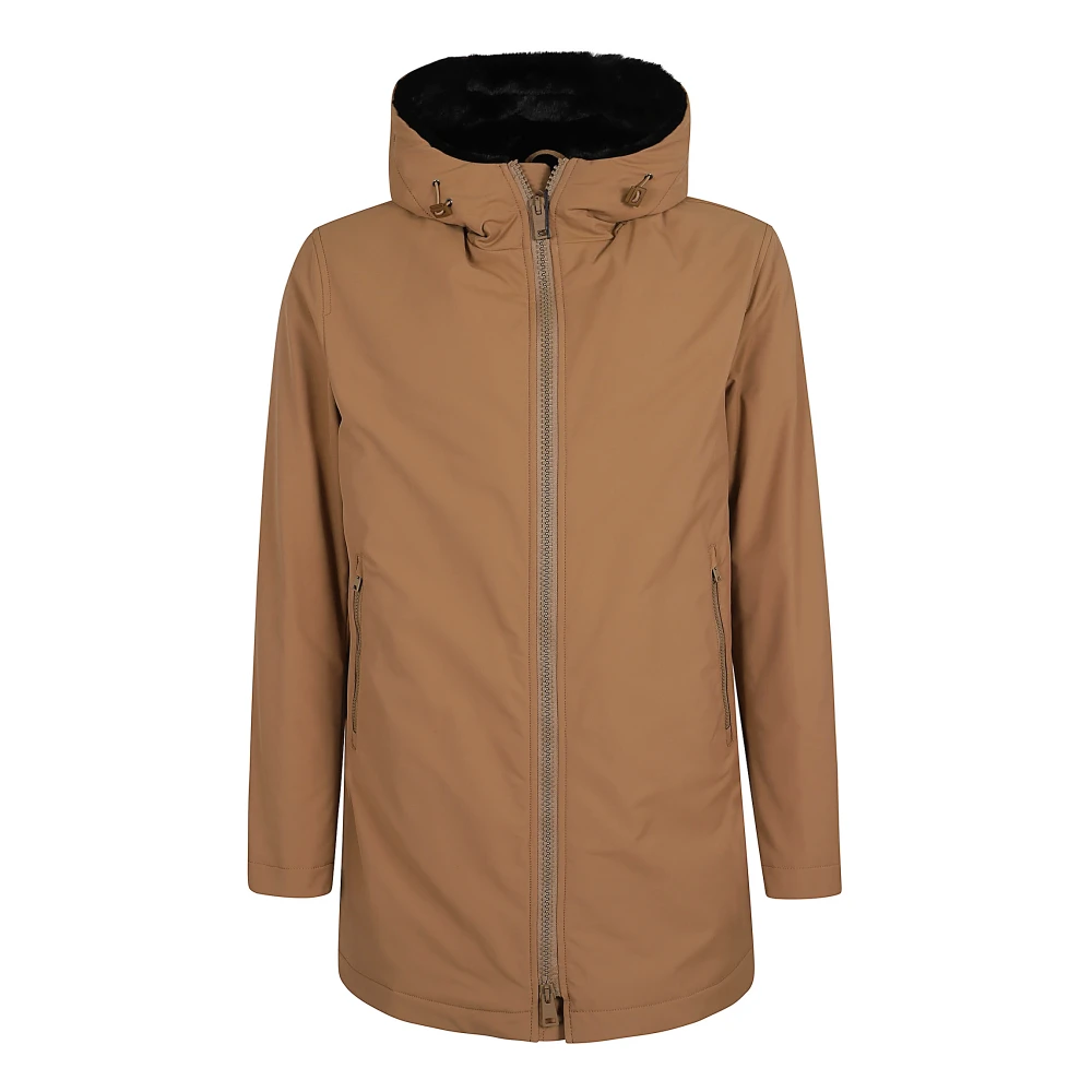 Herno Bruine Hooded Parka Jas Aw24 Brown Heren