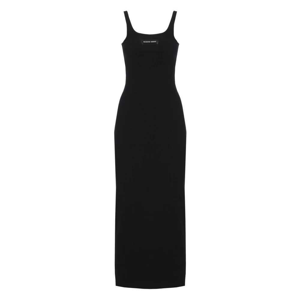 Marine Serre Women's Black Maxi Dresses, S, Moon Logo Dress