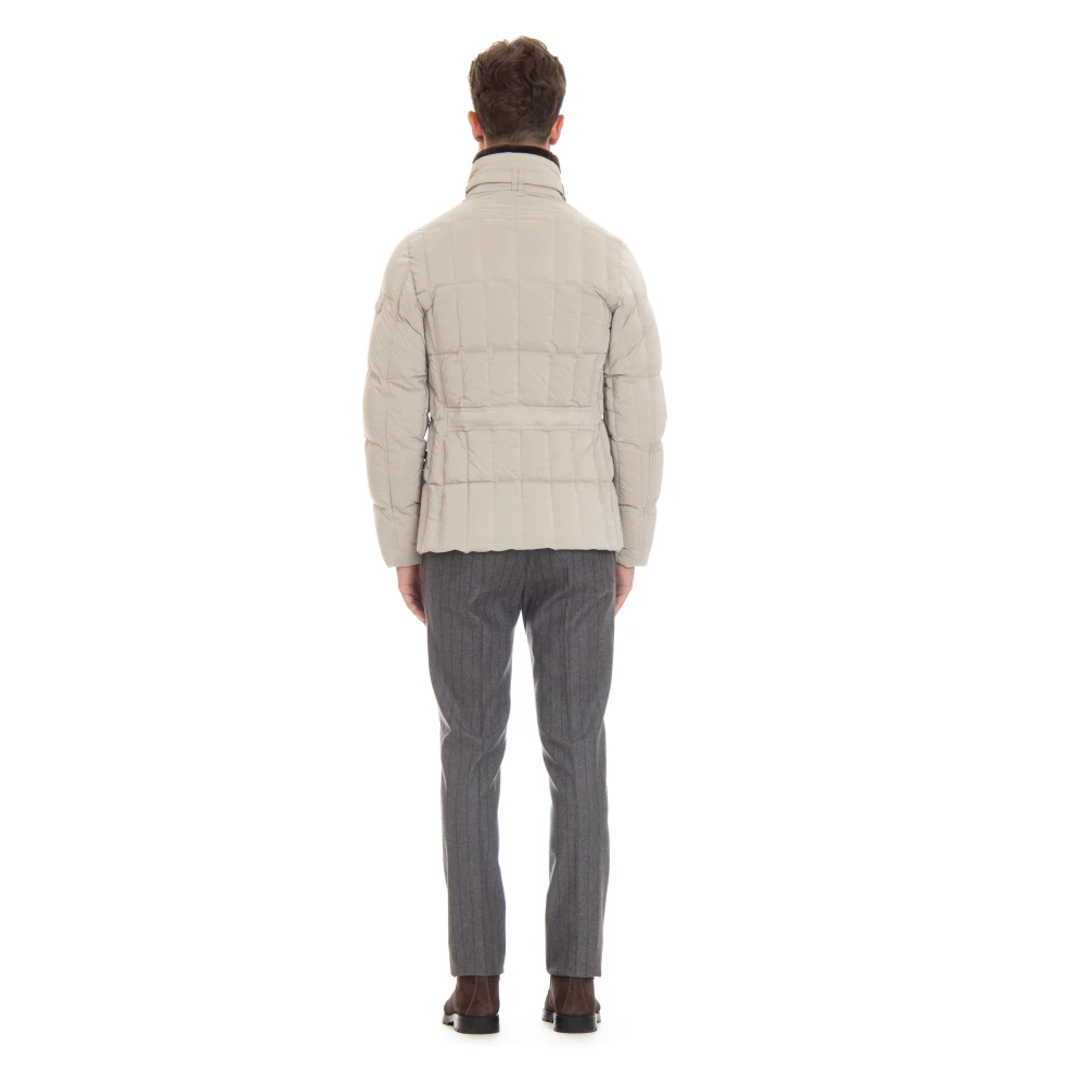 Moorer Gewatteerde Double-Breasted Peacoat Beige Heren