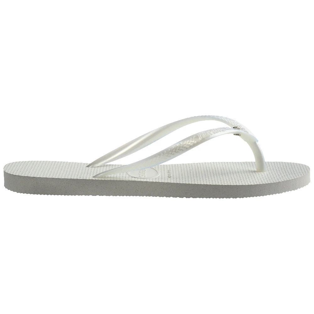 Havaianas Women's White Slim Crystal Flip Flop | Size: 8 - Image 3