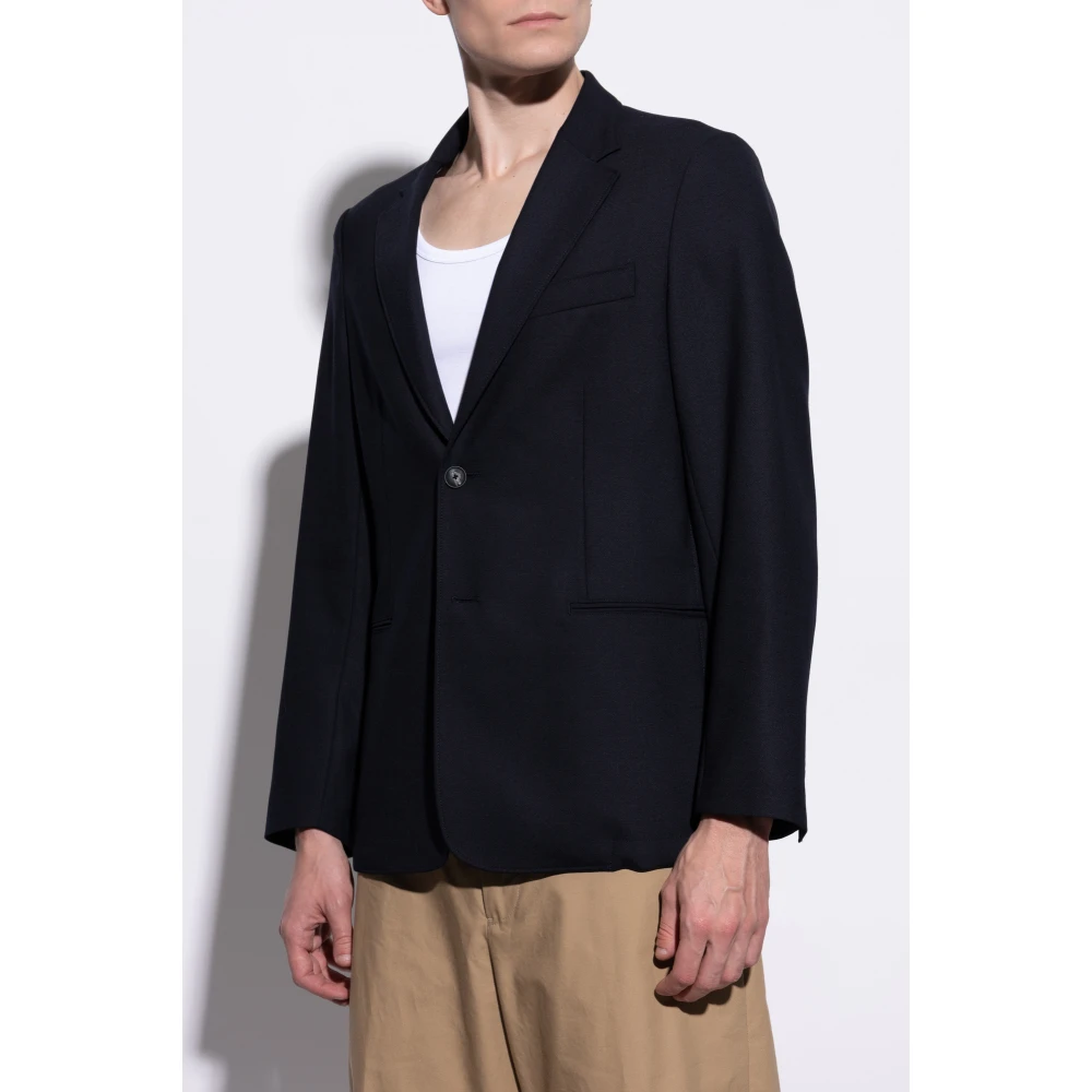 Emporio Armani Blazer met open revers Blue Heren