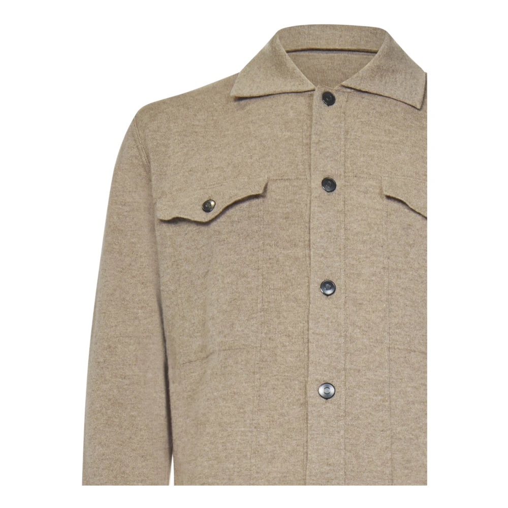 Kiton Luxe Beige Kasjmier Jas Beige Heren