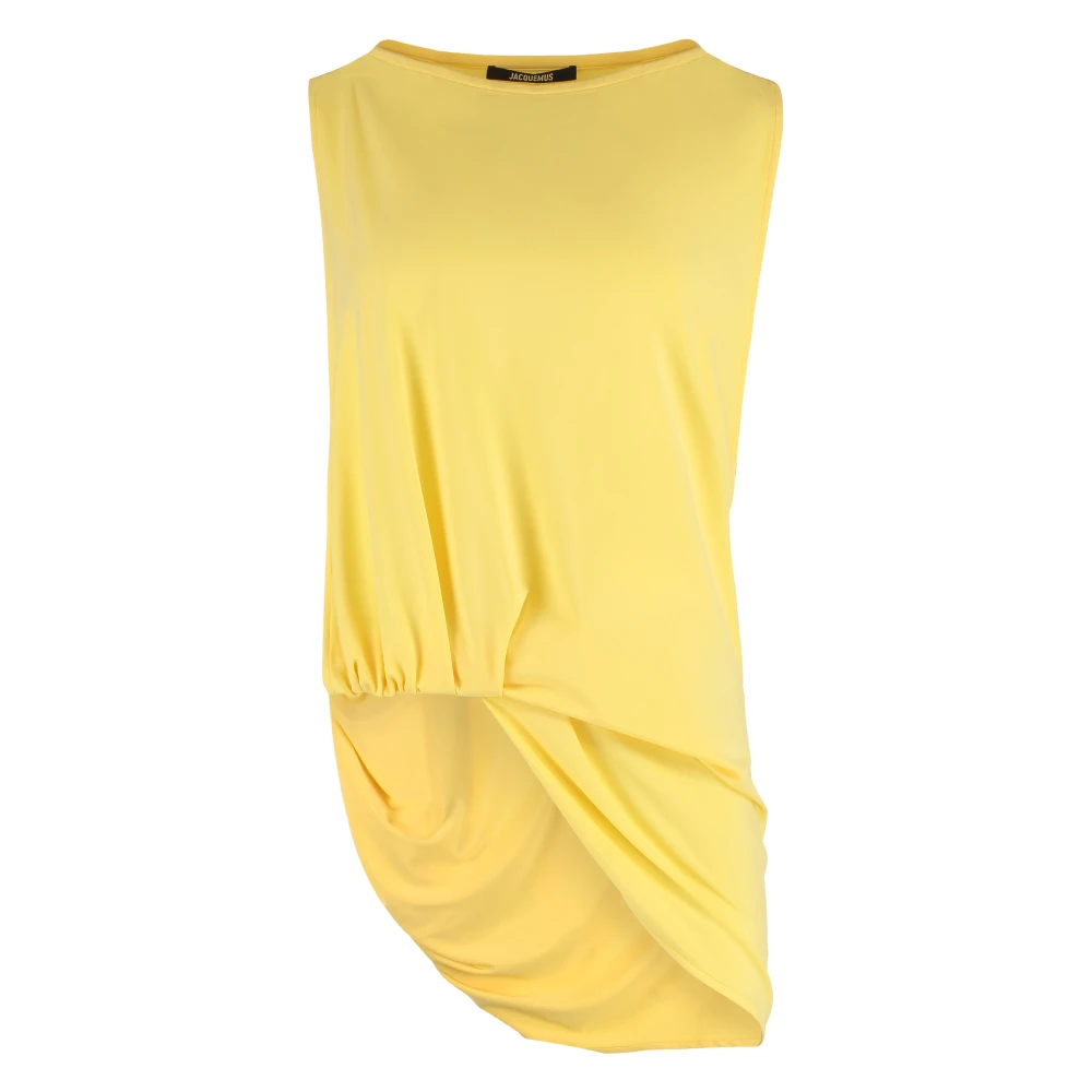 Jacquemus Yellow Sleeveless Tops, Female, M, Le Haut Peplo Top