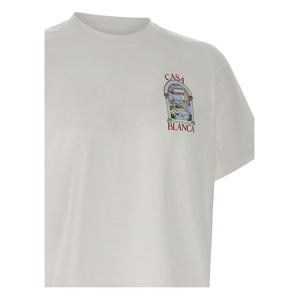 Casablanca Wit Katoenen T-shirt met Logoprint White Heren