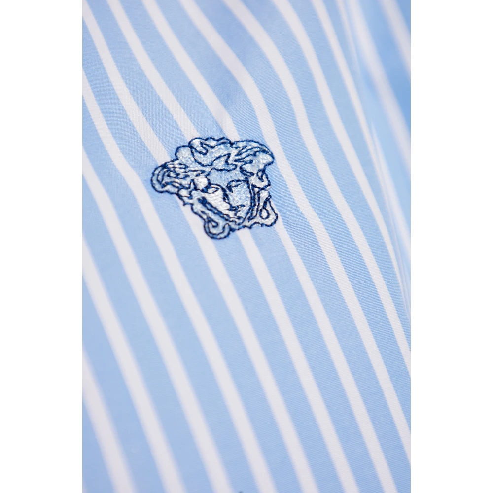 Versace Shirt met logo Blue Heren