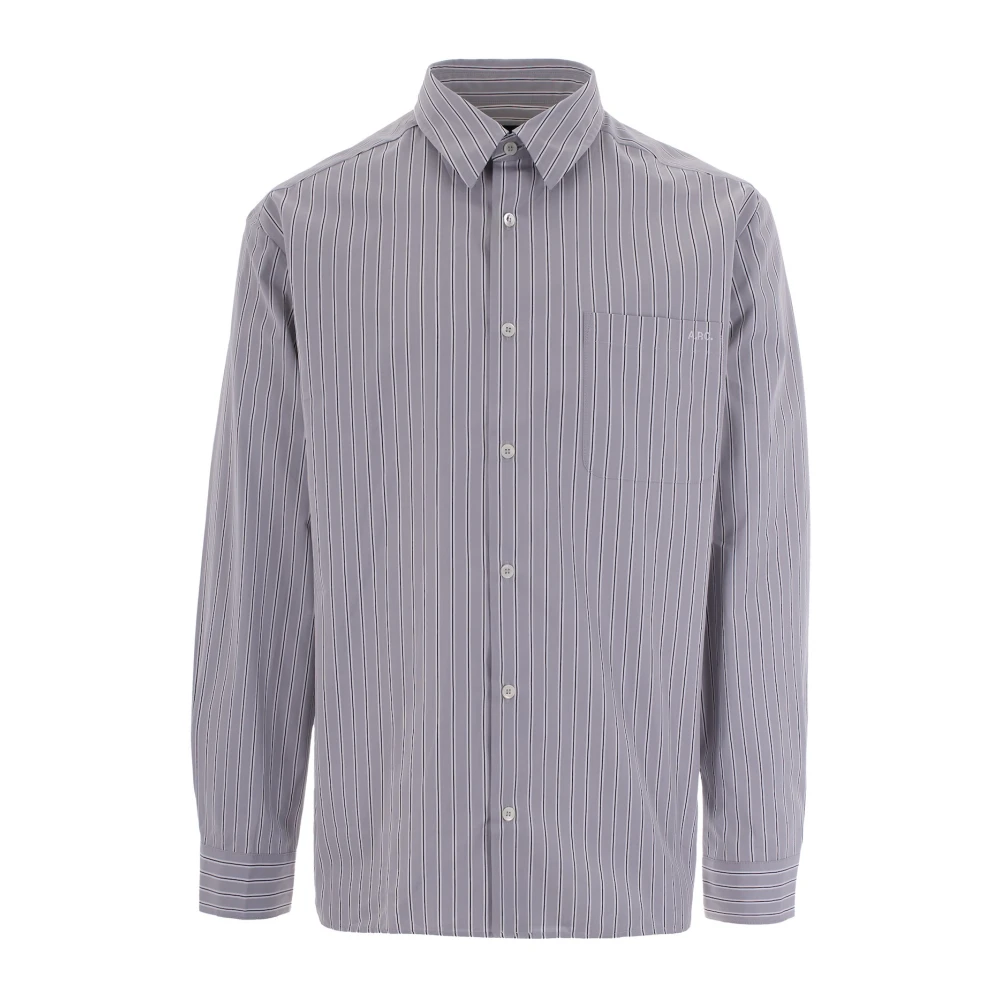 A.p.c. Men's Gray Casual Shirts - Casual Shirts - S - Shirts