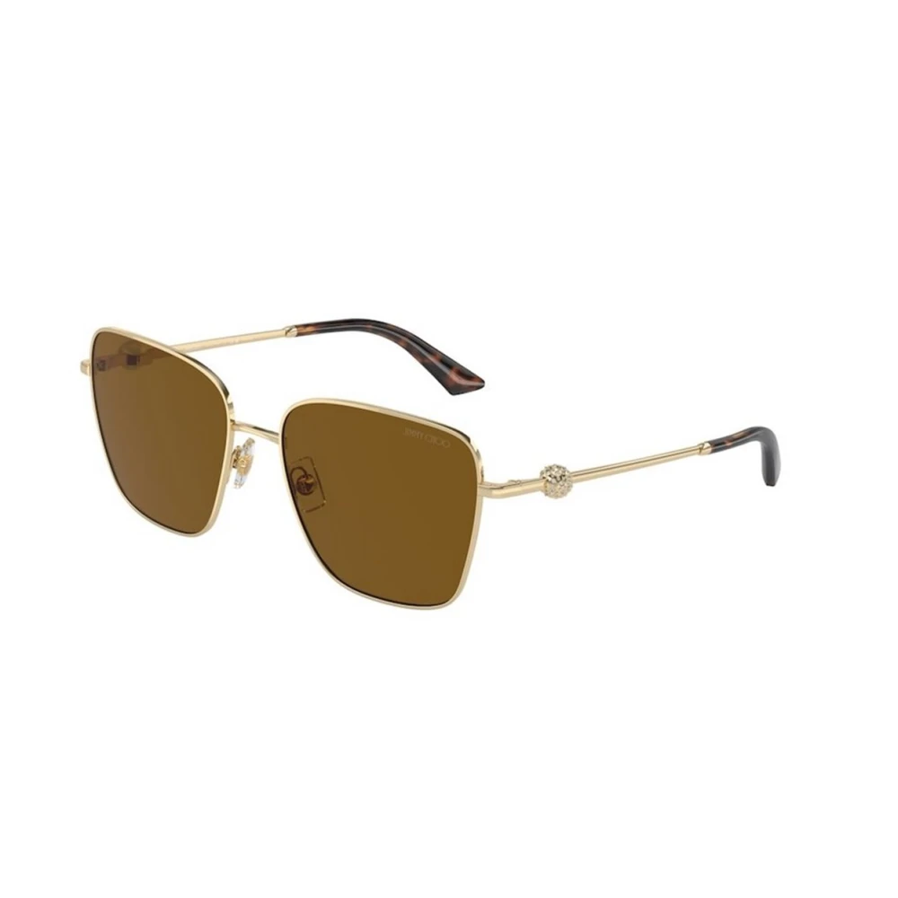 Jimmy Choo Polariserade bruna solglasögon med guldram Yellow, Unisex