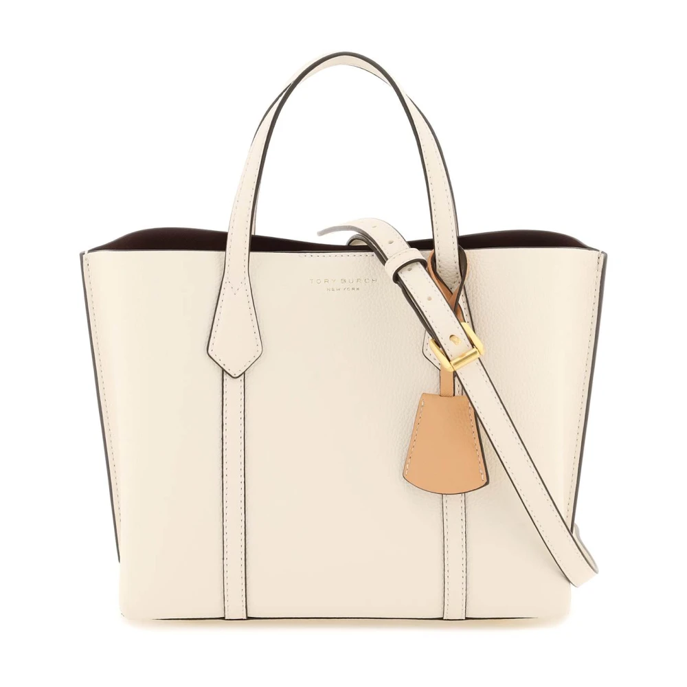 TORY BURCH Perry Shoppingtas van korrelig leer White Dames