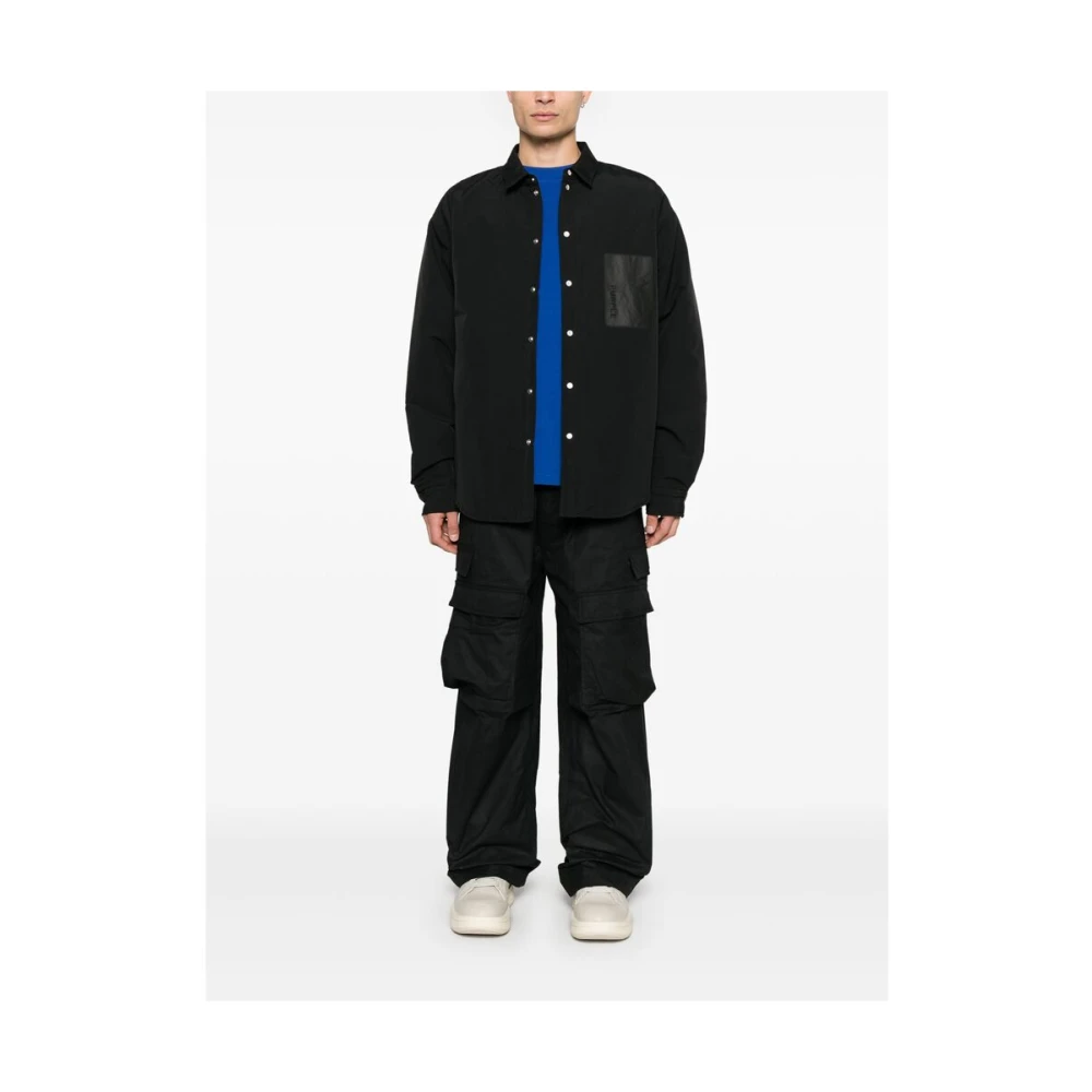 Purple Brand Gewatteerd Zwart Buitenkleding met drukknoopsluiting Black Heren