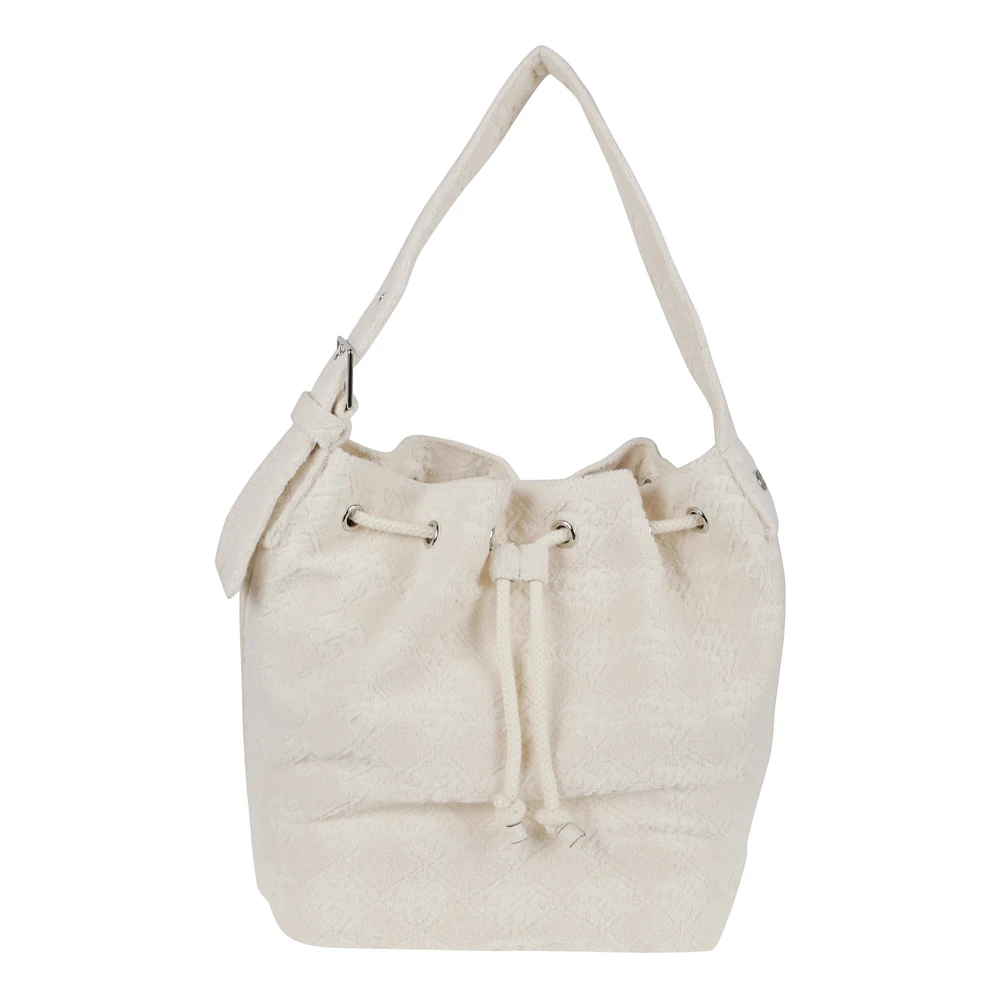 Tory Burch Women's White T Monogram Terry Oversized Bucket Bag - Bucket Bags - One Size - Bags